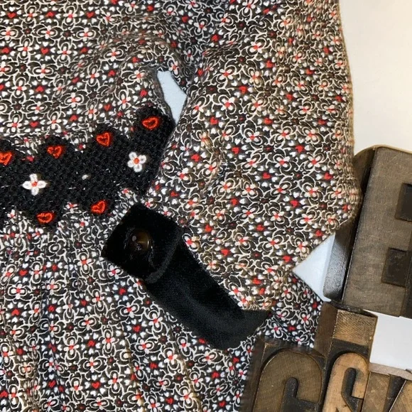 🇬🇧SARAH LOUISE England Tiny Floral Print Hand-Smocked Long Sleeve Dress - Picture 7 of 12